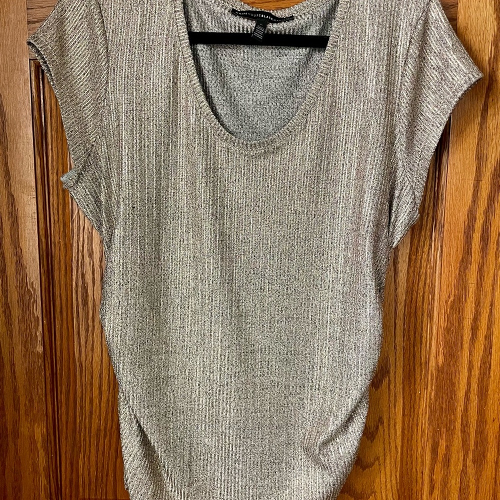 White House Black Market Shimmering Gold and Grey Top